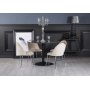 Plaza spisegruppe, marmorbord med 4 st Plaza flyelstoler - Beige/Gr/Svart