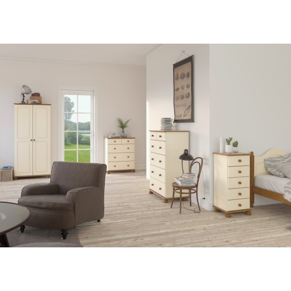 Richmond garderobe med 2 dører - Brun/kremhvit Richmond garderobe med 2 dører - Brun/kremhvit