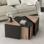 Enigmo bord 45/60 x 45/60 cm - Eik/sort
