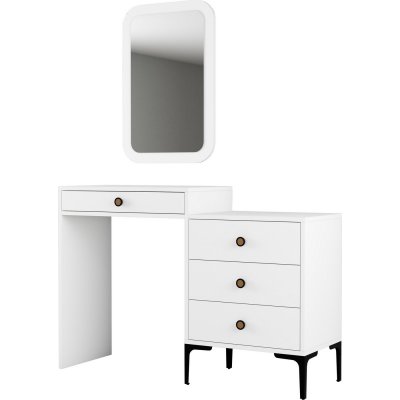 Lizbon toalettbord med speil 124 x 40 cm - Hvit