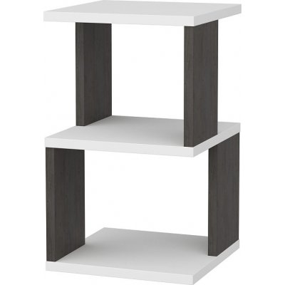 Carter nattbord - Hvit/mrk eik