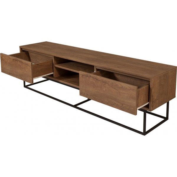 Rodez mediebenk, 180 cm - Valnøtt/svart Rodez mediebenk, 180 cm - Valnøtt/svart