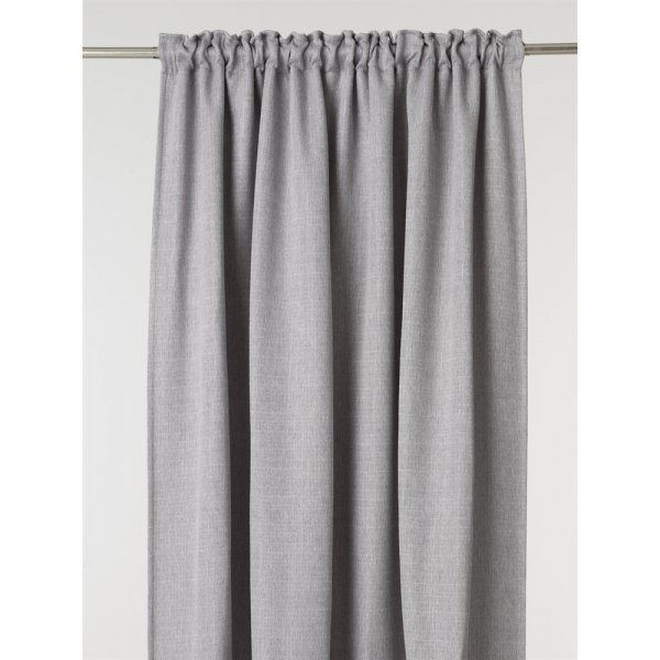 Gr gardinlengde 2-pakning 135 x 240 cm - Lys gr mrklegging