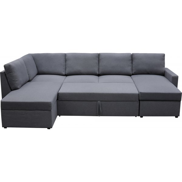 Dream sovesofa med oppbevaring (U-sofa) venstre - Mørkegrå (stoff) Dream sovesofa med oppbevaring (U-sofa) venstre - Mørkegrå (stoff)