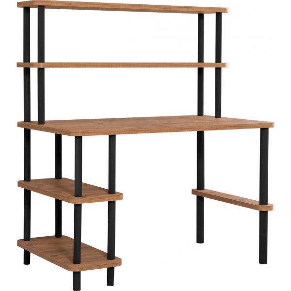 Mars skrivebord 120x70 cm - Sort/furu