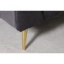 Tiffany 3-seter chesterfield - Antrasittgr (flyel) / Messing