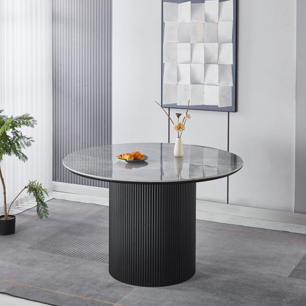 Salvador rundt spisebord 120 cm med gr keramisk stein