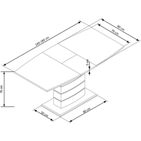 Mervin spisebord uttrekkbart -Hvit/gull eik