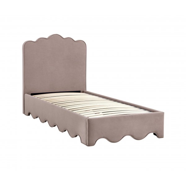 Mrk beige sengeramme 90x200 cm