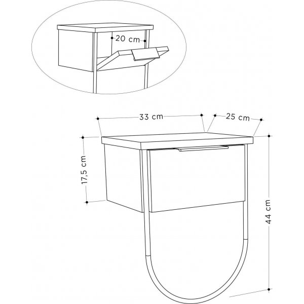 Norfolk nattbord - Lysebrun