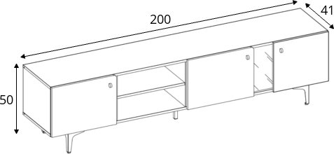 Farger media benk 200 cm - Blå Farger media benk 200 cm - Blå