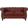 Chesterfield sofa 2-seter i brun PU