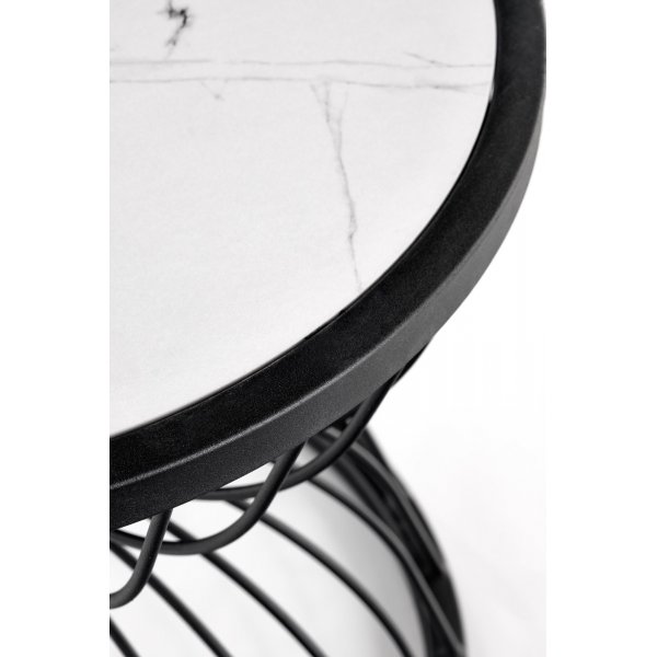 Rudyard sofabord Ø50 cm - Hvit/svart Rudyard sofabord Ø50 cm - Hvit/svart