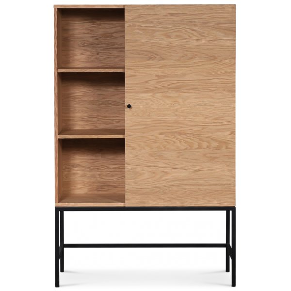 Stilo V.2 highboard - Oljet eik / Svart metall