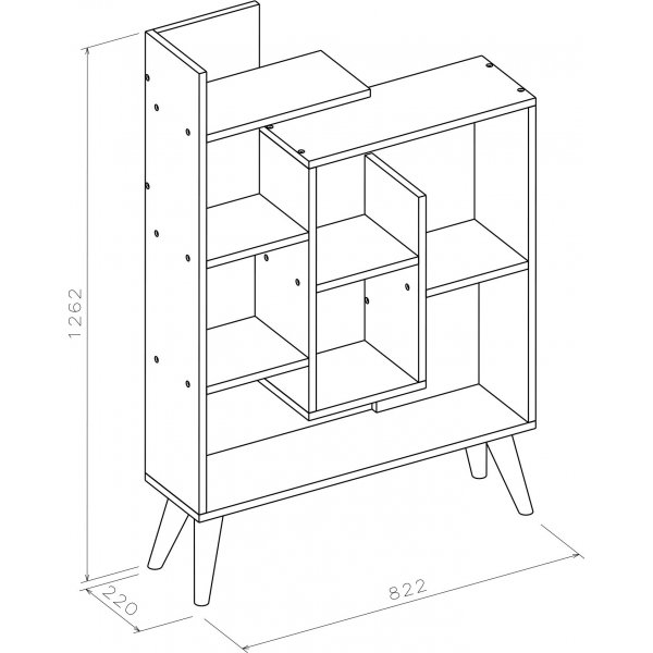 Salman bokhylle - Antrasitt/eik