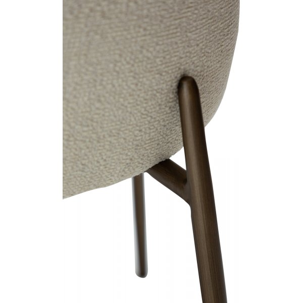 Glam spisestuestol - Bone white bouclé/antikk messing Glam spisestuestol - Bone white bouclé/antikk messing