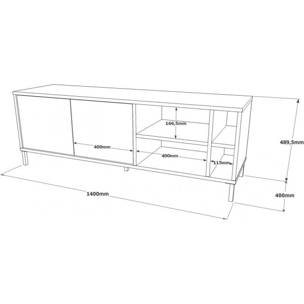 Luvio mediebenk 8 - Eik/svart Luvio mediebenk 8 - Eik/svart