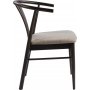 Jive brunbeiset spisestuestol med pute i beige boucl