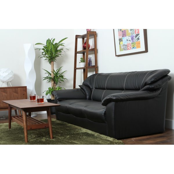 Sofa i svart PVC 3-seter - Dominic Sofa i svart PVC 3-seter - Dominic