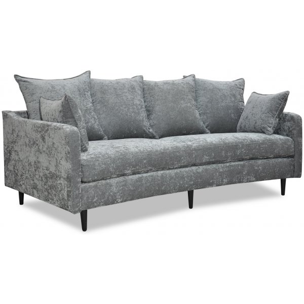 Gotland 3-seter buet sofa - Oxford mrkegr