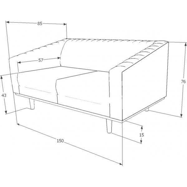 Alden Velvet 2-seters sofa - Curry Alden Velvet 2-seters sofa - Curry