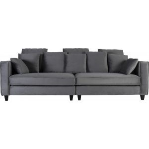 Brandy Lounge - 3,5-seters sofa XL (sølvgrå fløyel) + Tekstilrens for møbler Brandy Lounge - 3,5-seters sofa XL (sølvgrå fløyel) + Tekstilrens for møbler