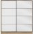 Kapusta garderobe med speildr, 180 x 52 x 210 cm - Brun/hvit