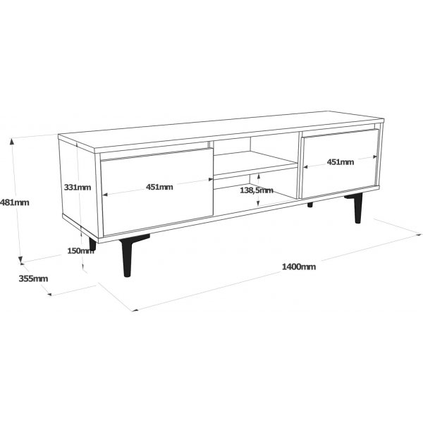 Aristo mediabenk - Filt/antrasitt Aristo mediabenk - Filt/antrasitt