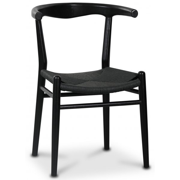 Spisegruppe Smokey rundt spisebord 120 cm inkl 4 Berit spisestol - Gr�farget eik/svart