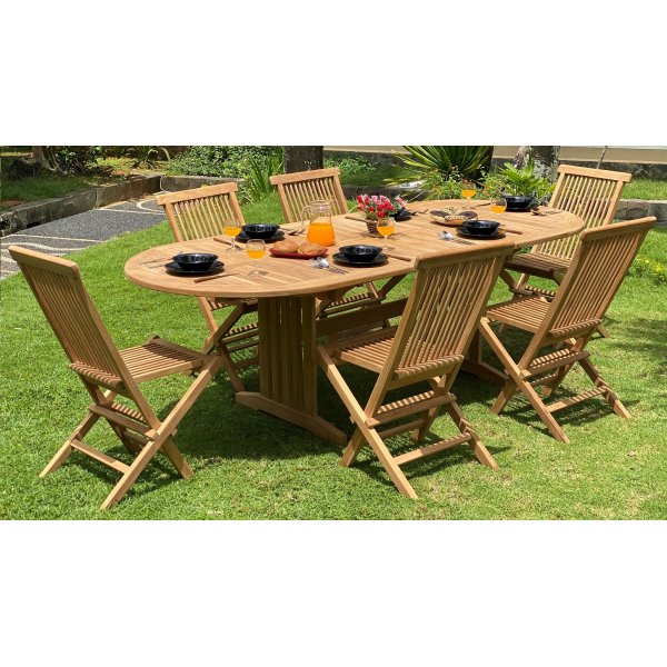 Grunnebo ovalt spisebord 150-210 cm butterfly - Teak Grunnebo ovalt spisebord 150-210 cm butterfly - Teak