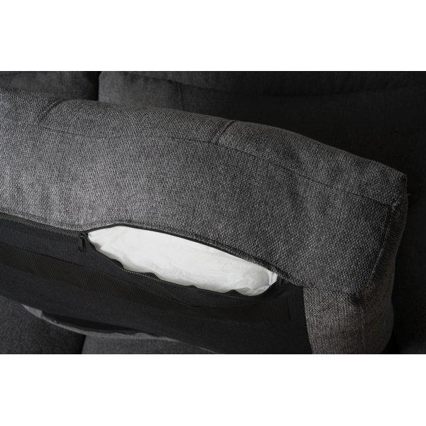 Salem hjørnesofa i mørkegrå stoff Salem hjørnesofa i mørkegrå stoff