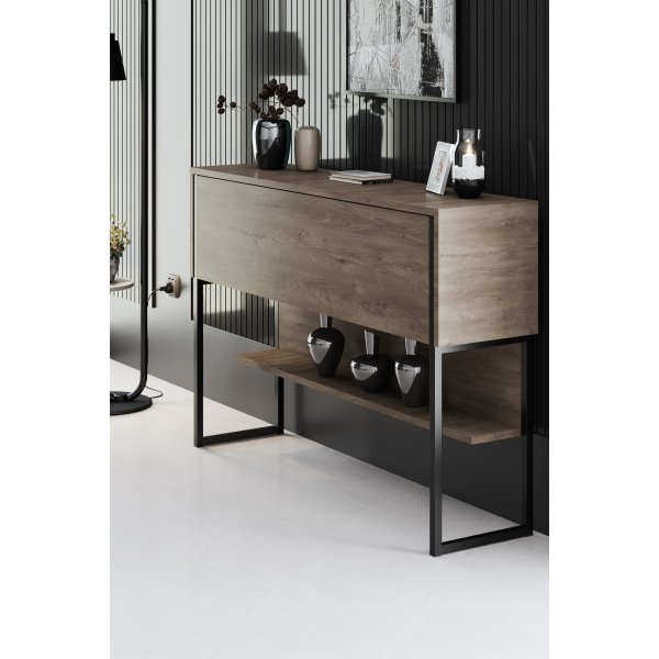 Lux avlastningsbord 120 x 30 cm - Valnøtt/svart Lux avlastningsbord 120 x 30 cm - Valnøtt/svart