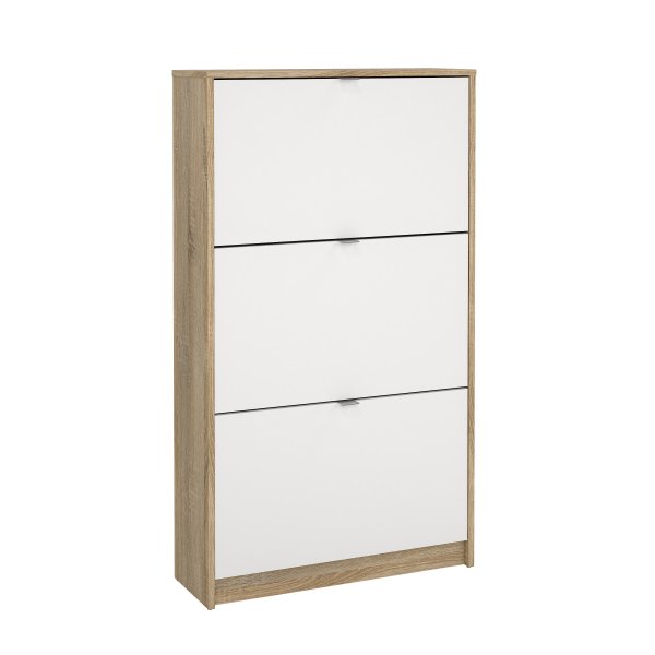 Lisa skoskap med 3 d�rer - Hvit / tre