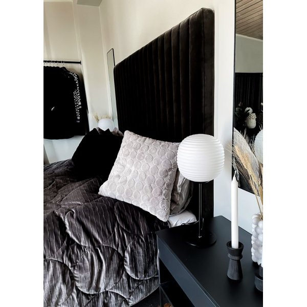 Bordlampe Rille - Svart/opalhvit