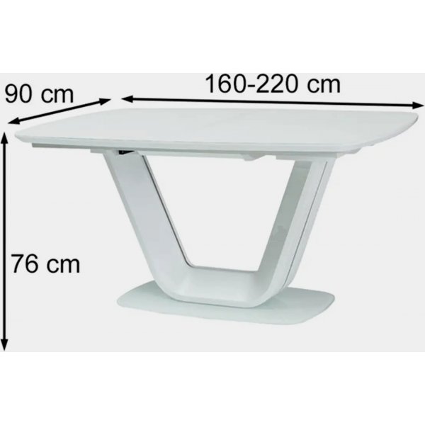 Bumbi spisebord 160-220 cm - Hvit Bumbi spisebord 160-220 cm - Hvit