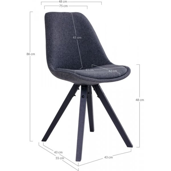 Bergen Spisestol - Mørkegrå/Svart Bergen Spisestol - Mørkegrå/Svart