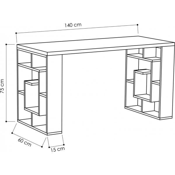 Maze skrivebord - Hvit/mørk eik Maze skrivebord - Hvit/mørk eik