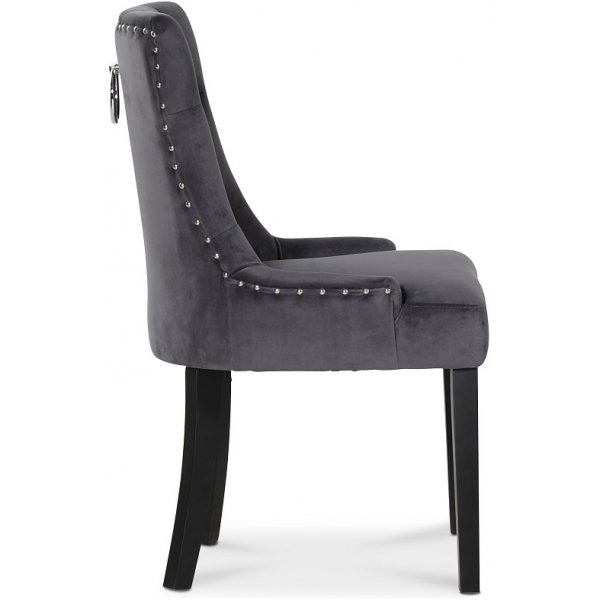 Paris spisegruppe sort bord med 4 Tuva stoler i grå fløyel med rygghåndtak Paris spisegruppe sort bord med 4 Tuva stoler i grå fløyel med rygghåndtak