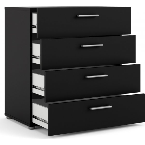 Pepe bred kommode med 4 skuffer - Sort Pepe bred kommode med 4 skuffer - Sort