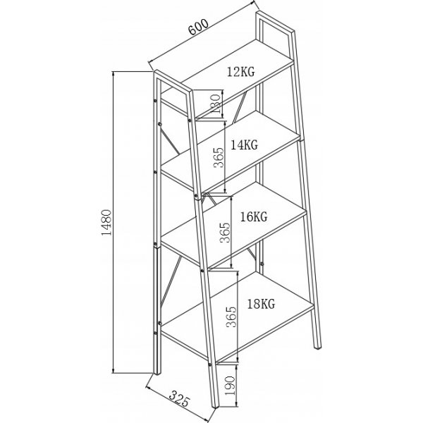 Perlie bokhylle - Sonoma eik/svart Perlie bokhylle - Sonoma eik/svart