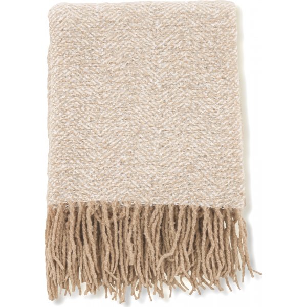 Lyng pledd, 130x170 cm - Beige/hvit