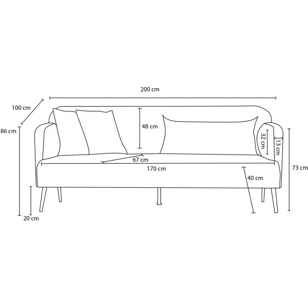 Revos 3-seters sofa - Turkis Revos 3-seters sofa - Turkis