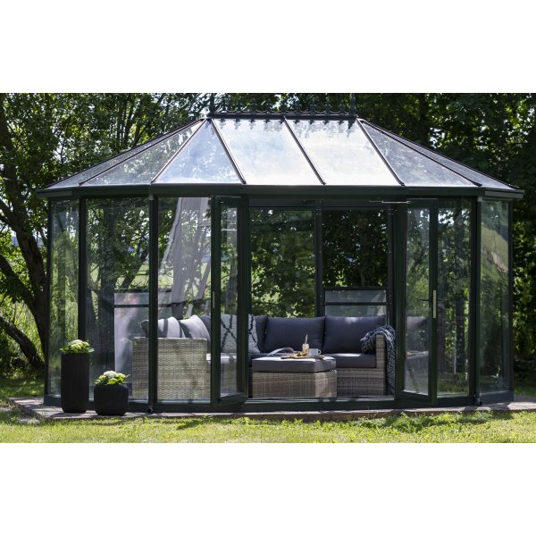 Boviken hjørnesofa med fotskammel - Grå kunstrotting Boviken hjørnesofa med fotskammel - Grå kunstrotting