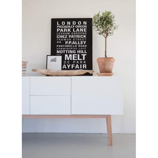 Bergen sidebord - Hvitoljet eik/ Hvit