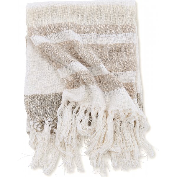 Bondi pledd, 130x170 cm - Beige/brun/hvit Bondi pledd, 130x170 cm - Beige/brun/hvit