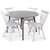 Rosvik spisegruppe rundt grått spisebord med 4 stk Thor stokkstoler - Grå/Hvit