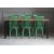 Dalsland spisegruppe: Spisebord i sort/eik med 6 grnne stoler