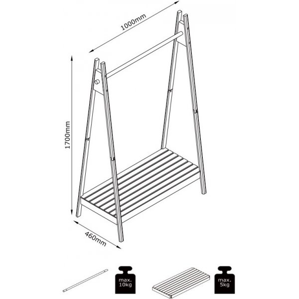 Torino klesstativ - Beige/svart