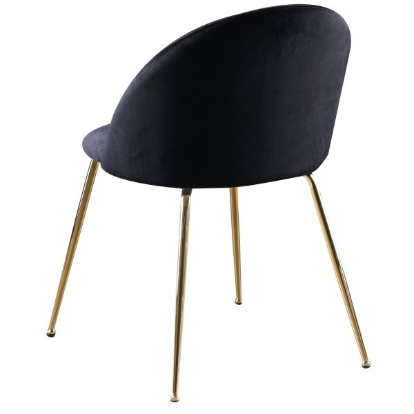 Deco spisegruppe 110 cm rundt bord + 4 st Art stoler svart fløyel / Messing Deco spisegruppe 110 cm rundt bord + 4 st Art stoler svart fløyel / Messing