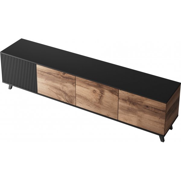 Fate media benk 200 cm - Wotan eik/sort